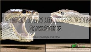 variations in jaw mechanisms across snake species