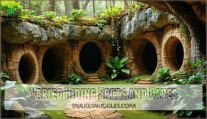 varied hiding spots and caves