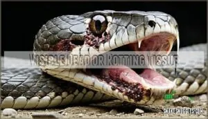 visible dead or rotting tissue visible dead or rotting tissue