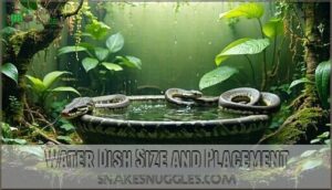 water dish size and placement