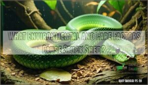 what environmental and care factors cause stuck shed