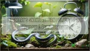 whats petsmarts return policy on snakes
