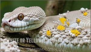 white or yellowish fungal growths