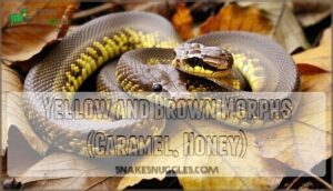 yellow and brown morphs (caramel, honey)