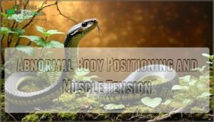 abnormal body positioning and muscle tension