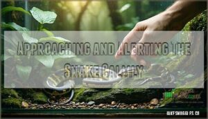 approaching and alerting the snake calmly