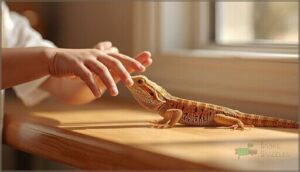 approaching and picking up reptiles