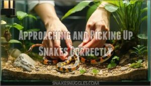 approaching and picking up snakes correctly