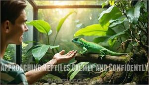 approaching reptiles calmly and confidently