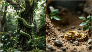 arboreal vs. terrestrial species needs