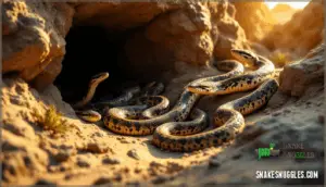 basking snakes near den openings