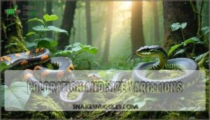 coloration and size variations