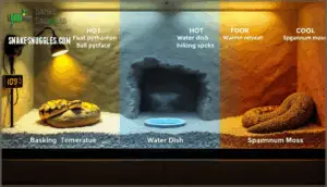 essential temperature ranges for snakes