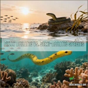 fully aquatic vs. semi-aquatic species