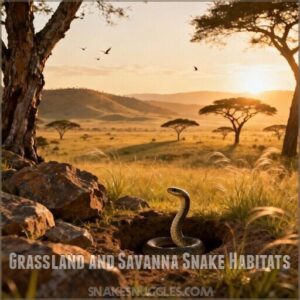 grassland and savanna snake habitats