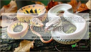 hypomelanistic and diffused corn snake varieties