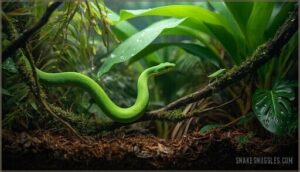 insect-eating snakes (rough green, smooth green)