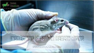 inspecting prey for health risks