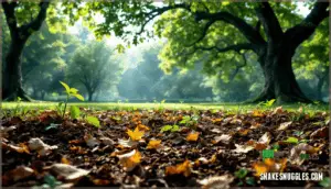leaf litter and mulch beds