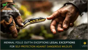 legal exceptions to snake killing laws