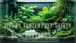 live vs. frozen prey: safety and ethics