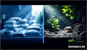 live vs. frozen snake food