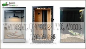 material options: pvc, wood, and glass