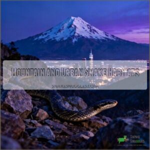 mountain and urban snake habitats