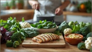 nutrient-dense vegetables and proteins