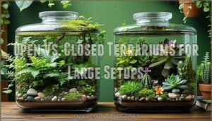 open vs. closed terrariums for large setups