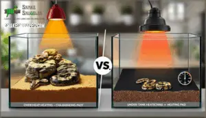overhead vs. under tank heating