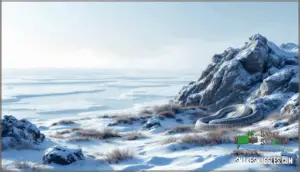 preferred habitats (land, ice, water)