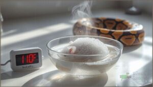 preparing and thawing frozen prey