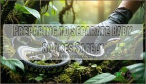 preparing to separate baby snakes safely