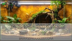 recommended tank sizes and habitat features