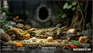 safe and unsafe foods for snakes