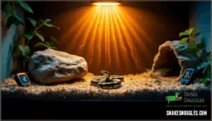 safe temperature ranges for snakes