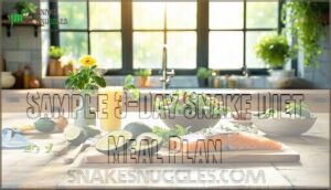 sample 3-day snake diet meal plan