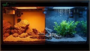 setting up basking and cool zones