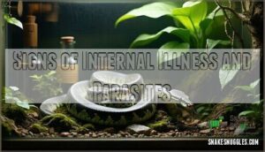 signs of internal illness and parasites