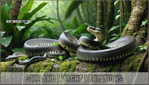 size and weight variations