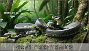 size and weight variations size and weight variations