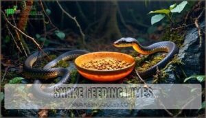 snake feeding times