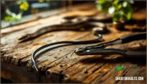 snake hooks, tongs, and other tools