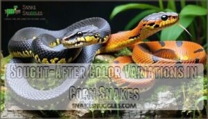 sought-after color variations in corn snakes