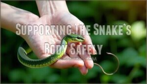 supporting the snake’s body safely