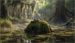 swamps, wetlands, and near water