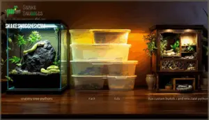 terrarium and tank options (plastic, glass, custom)