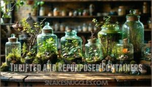 thrifted and repurposed containers