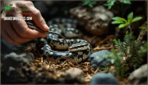 using a snake hook or tools